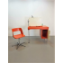 Italiaans vintage design bureau met stoel en bureaulamp
